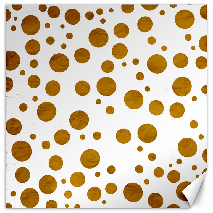 Tan Polka Dots Canvas 16  x 16  (Unframed)