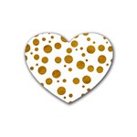 Tan Polka Dots Drink Coasters 4 Pack (Heart)  Front