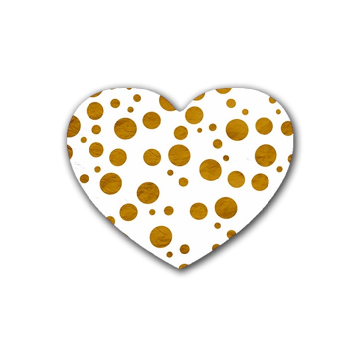 Tan Polka Dots Drink Coasters 4 Pack (Heart) 