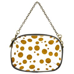 Tan Polka Dots Chain Purse (two Sided) 