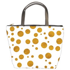 Tan Polka Dots Bucket Handbag