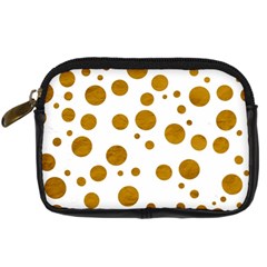 Tan Polka Dots Digital Camera Leather Case