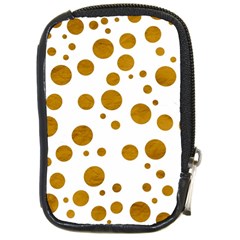 Tan Polka Dots Compact Camera Leather Case