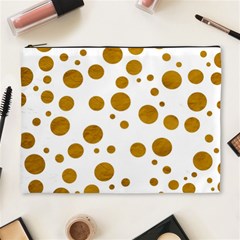 Tan Polka Dots Cosmetic Bag (xl)