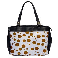 Tan Polka Dots Oversize Office Handbag (one Side)