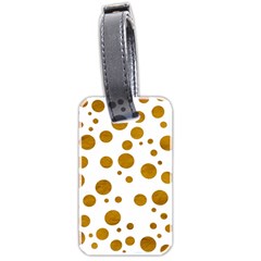 Tan Polka Dots Luggage Tag (two Sides)