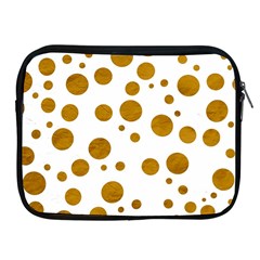 Tan Polka Dots Apple Ipad Zippered Sleeve by Colorfulart23