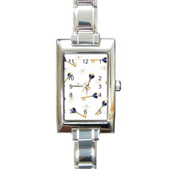 21st Birthday Keys Background Rectangular Italian Charm Watch