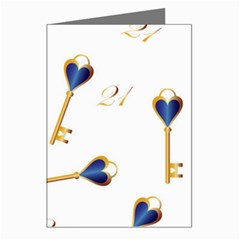 21st Birthday Keys Background Greeting Card (8 Pack) by Colorfulart23