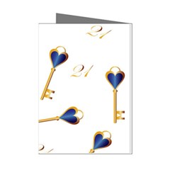 21st Birthday Keys Background Mini Greeting Card (8 Pack)