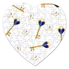 21st Birthday Keys Background Jigsaw Puzzle (heart) by Colorfulart23