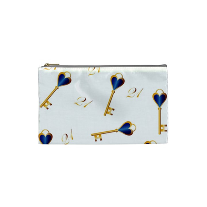 21st Birthday Keys Background Cosmetic Bag (Small)