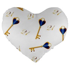 21st Birthday Keys Background 19  Premium Heart Shape Cushion