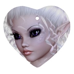 Fairy Elfin Elf Nymph Faerie Heart Ornament (two Sides) by goldenjackal