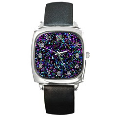 Glitter 1 Square Leather Watch by MedusArt