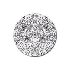 Drawing Floral Doodle 1 Drink Coasters 4 Pack (round) by MedusArt