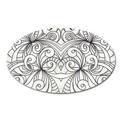 Drawing Floral Doodle 1 Magnet (oval) by MedusArt