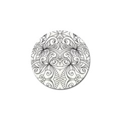 Drawing Floral Doodle 1 Golf Ball Marker by MedusArt