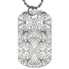 Drawing Floral Doodle 1 Dog Tag (two-sided)  by MedusArt