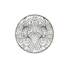 Drawing Floral Doodle 1 Golf Ball Marker (for Hat Clip) by MedusArt