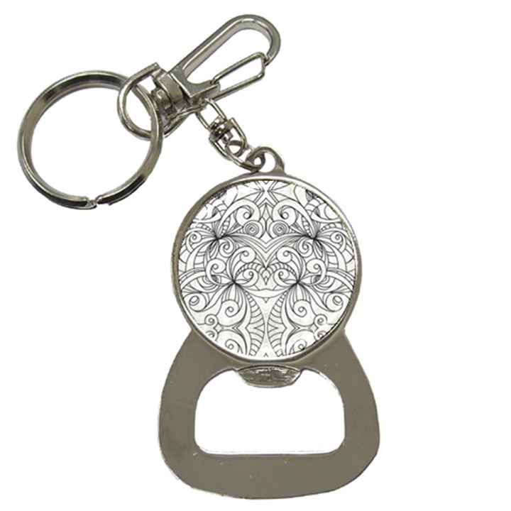 Drawing Floral Doodle 1 Bottle Opener Key Chain