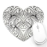 Drawing Floral Doodle 1 Mouse Pad (Heart) Front