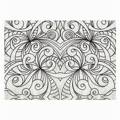 Drawing Floral Doodle 1 Glasses Cloth (large, Two Sided) by MedusArt