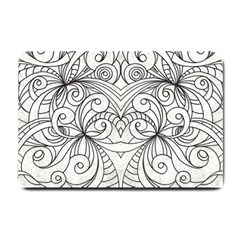 Drawing Floral Doodle 1 Small Door Mat by MedusArt