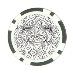 Drawing Floral Doodle 1 Poker Chip (10 Pack) by MedusArt