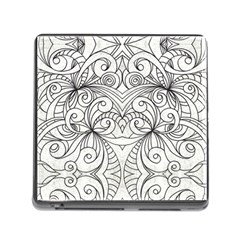 Drawing Floral Doodle 1 Memory Card Reader With Storage (square) by MedusArt