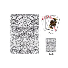 Drawing Floral Doodle 1 Playing Cards (mini) by MedusArt