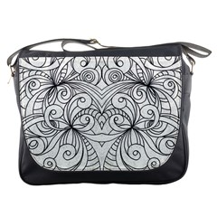 Drawing Floral Doodle 1 Messenger Bag by MedusArt