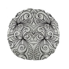 Drawing Floral Doodle 1 15  Premium Round Cushion  by MedusArt