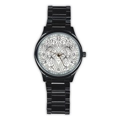 Drawing Floral Doodle 1 Sport Metal Watch (black) by MedusArt