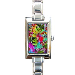 Floral Abstract 1 Rectangular Italian Charm Watch