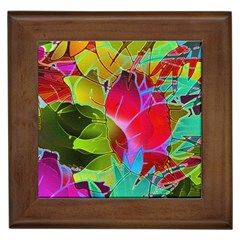 Floral Abstract 1 Framed Ceramic Tile by MedusArt