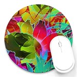 Floral Abstract 1 8  Mouse Pad (Round) Front