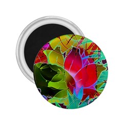 Floral Abstract 1 2 25  Button Magnet by MedusArt