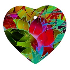 Floral Abstract 1 Heart Ornament