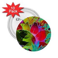 Floral Abstract 1 2 25  Button (10 Pack)