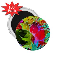 Floral Abstract 1 2 25  Button Magnet (100 Pack) by MedusArt