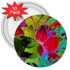 Floral Abstract 1 3  Button (10 Pack)