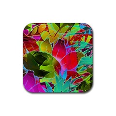 Floral Abstract 1 Drink Coaster (square) by MedusArt