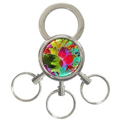 Floral Abstract 1 3-ring Key Chain by MedusArt