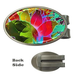 Floral Abstract 1 Money Clip (oval) by MedusArt