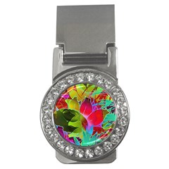 Floral Abstract 1 Money Clip (cz) by MedusArt