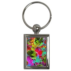 Floral Abstract 1 Key Chain (rectangle) by MedusArt