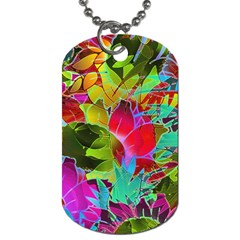 Floral Abstract 1 Dog Tag (two-sided)  by MedusArt