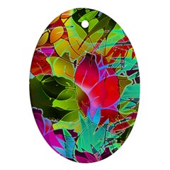 Floral Abstract 1 Oval Ornament (two Sides) by MedusArt