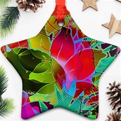 Floral Abstract 1 Star Ornament (two Sides)